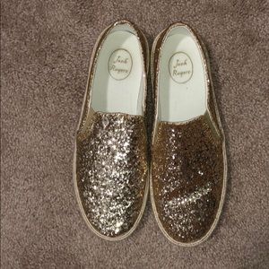 Jack Rogers Gold Glitter Shoes